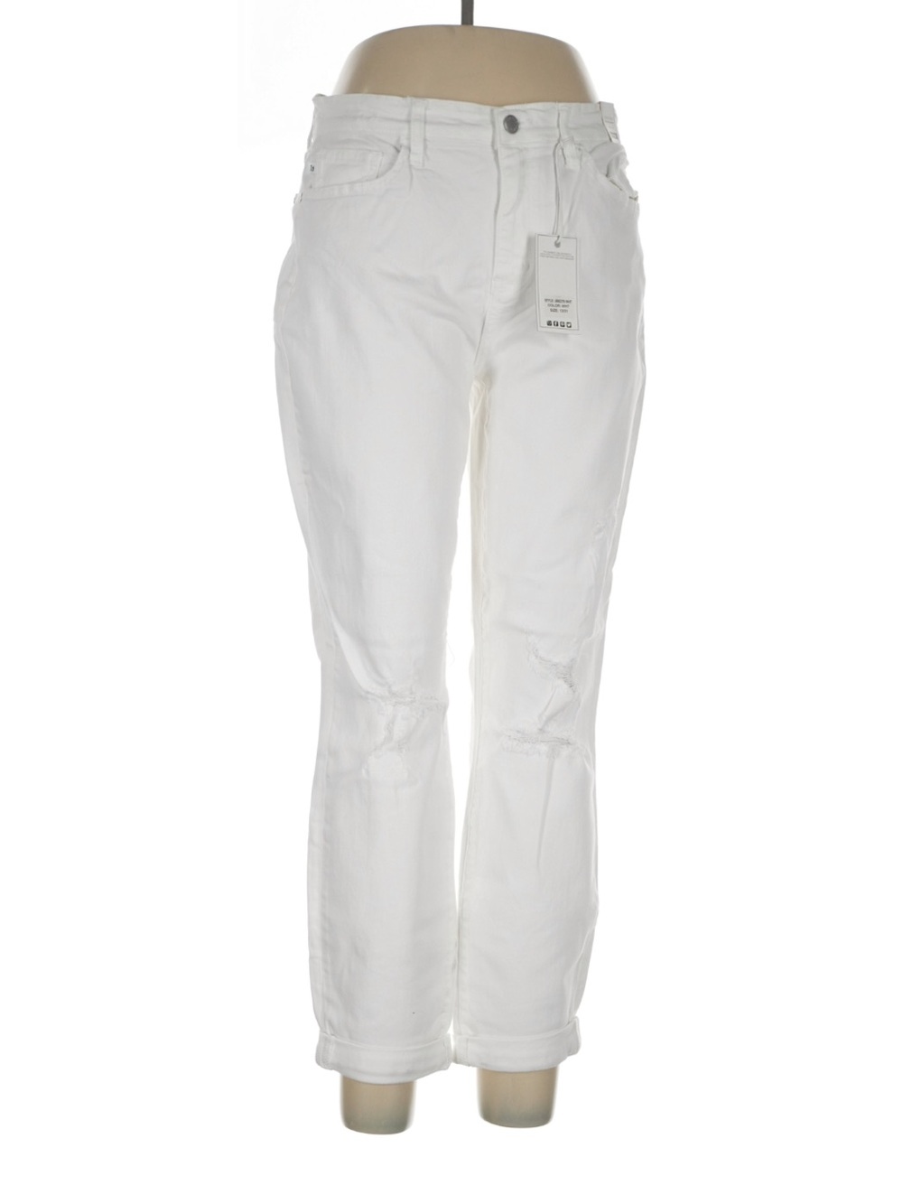 NWT Judy Blue White Boyfriend Jeans